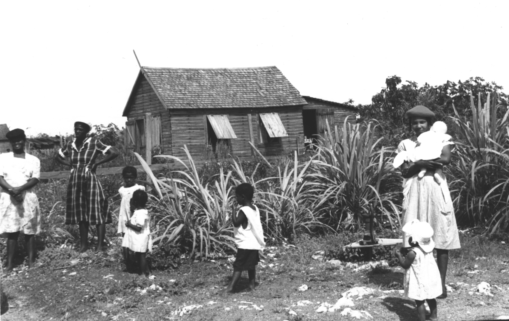 Pine Ridge family and home, 1950